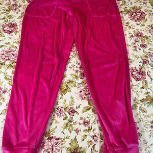 Juicy Couture Pink Velour Rhinestone Logo Lounge Pants Sleepwear S